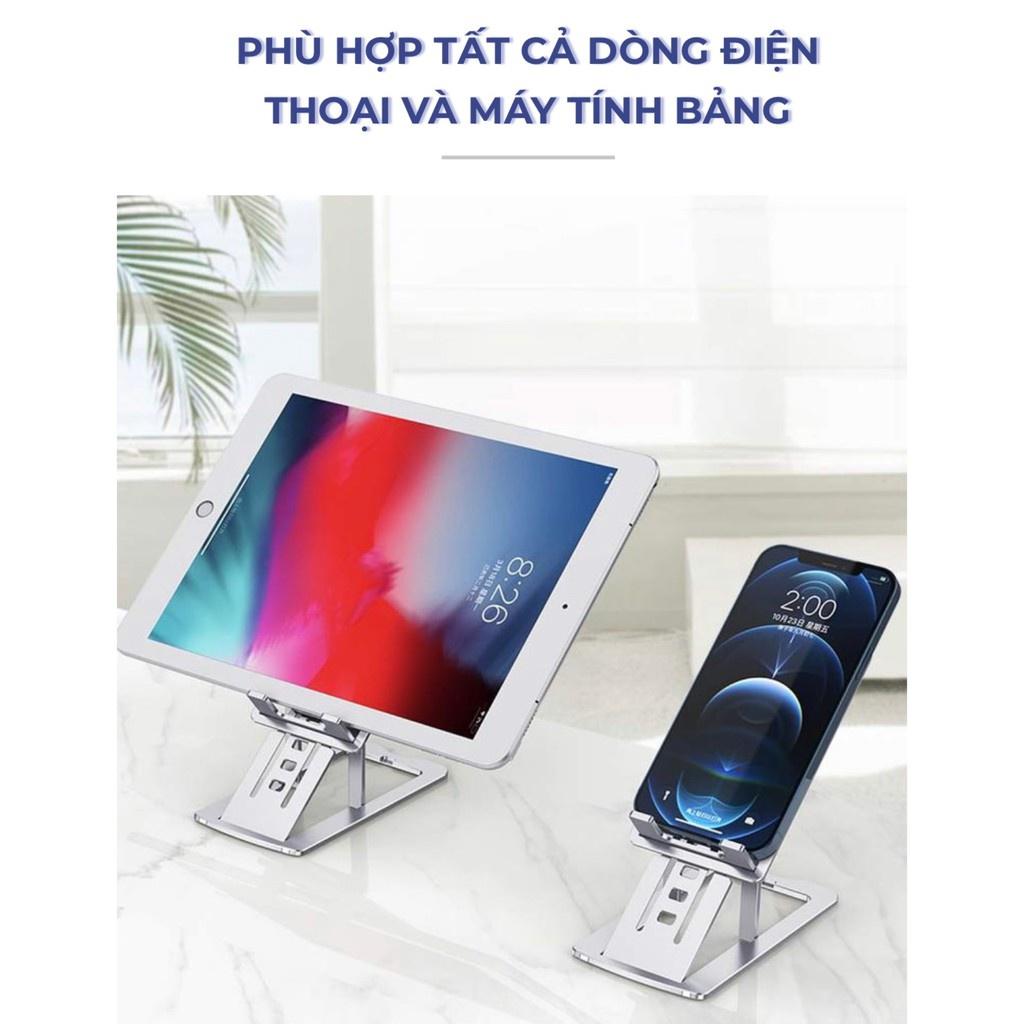 Giá Đỡ Điện Thoại Máy Tính Bằng Hợp Kim Nhôm Điều Chỉnh 6 Nấc Cao Cấp Để Bàn Gấp Gọn