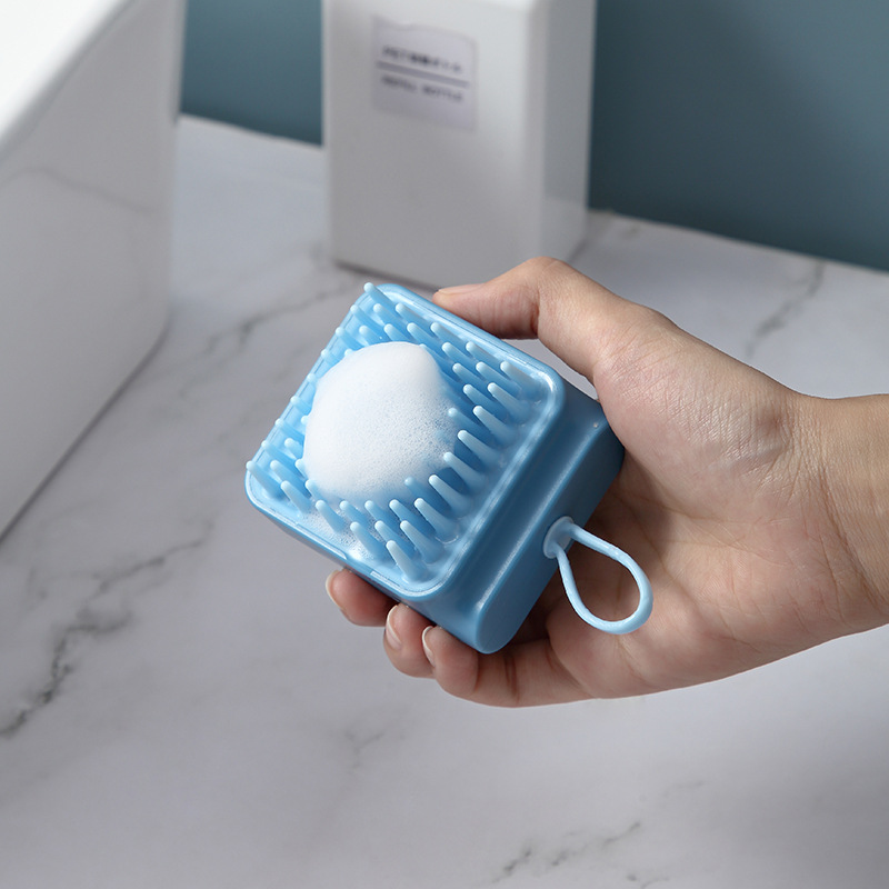 Bàn Chải Tắm Chó Mèo Đầu Silicone Đàn Hồi Tốt Có Móc Treo