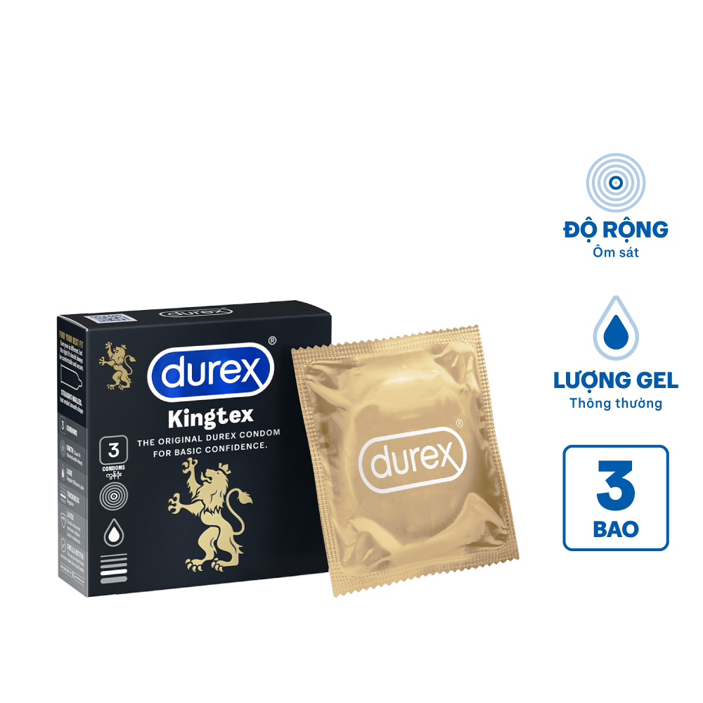 Bao Cao Su Durex Kingtex (Hộp 3 Cái)