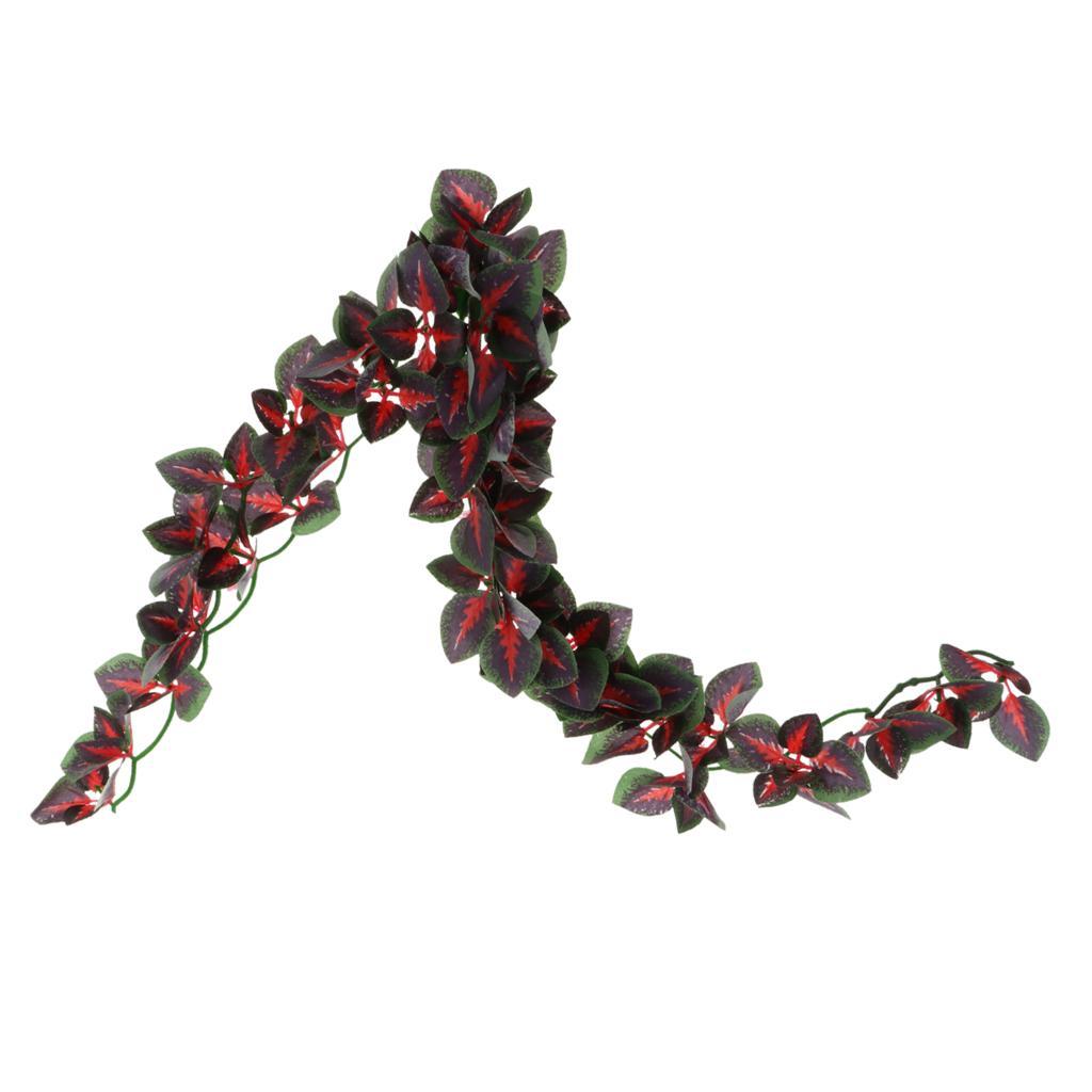 3 pcs Artificial Pet Reptile Terrarium Leaf Vines Vivarium Ornament Plant