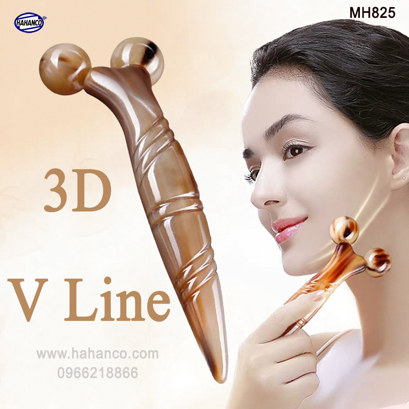 Dụng cụ lăn 3D - V Line massage nâng cơ mặt và body bằng sừng (MH825) day ấn huyệt, làm đẹp da - chăm sóc sức khỏe - HAHANCO