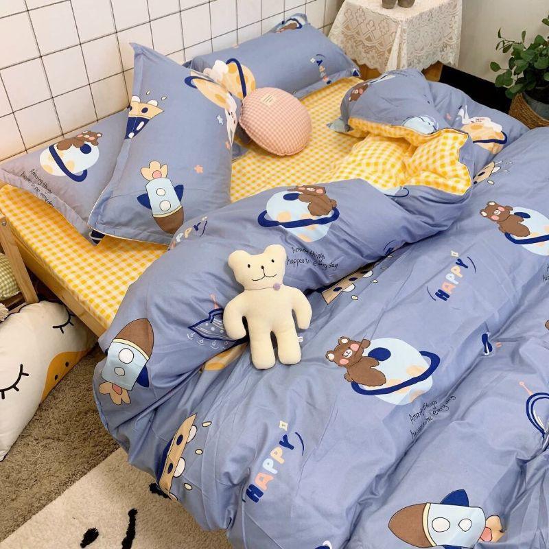 Bộ chăn ga gối cotton Vũ Trụ