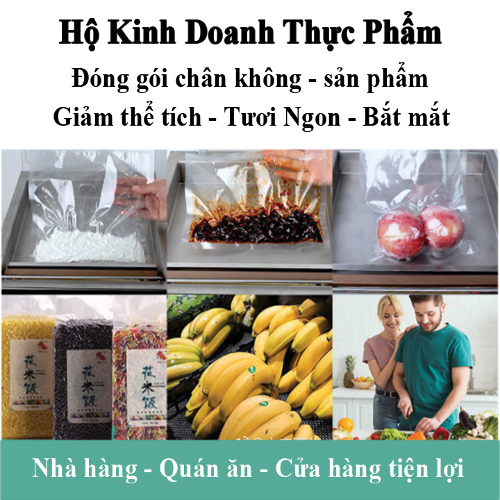 Máy hút chân không công nghiệp để bàn Mini hút khô, ướt, mọi loại thực phẩm đóng gói chân không Hàng Chính Hãng