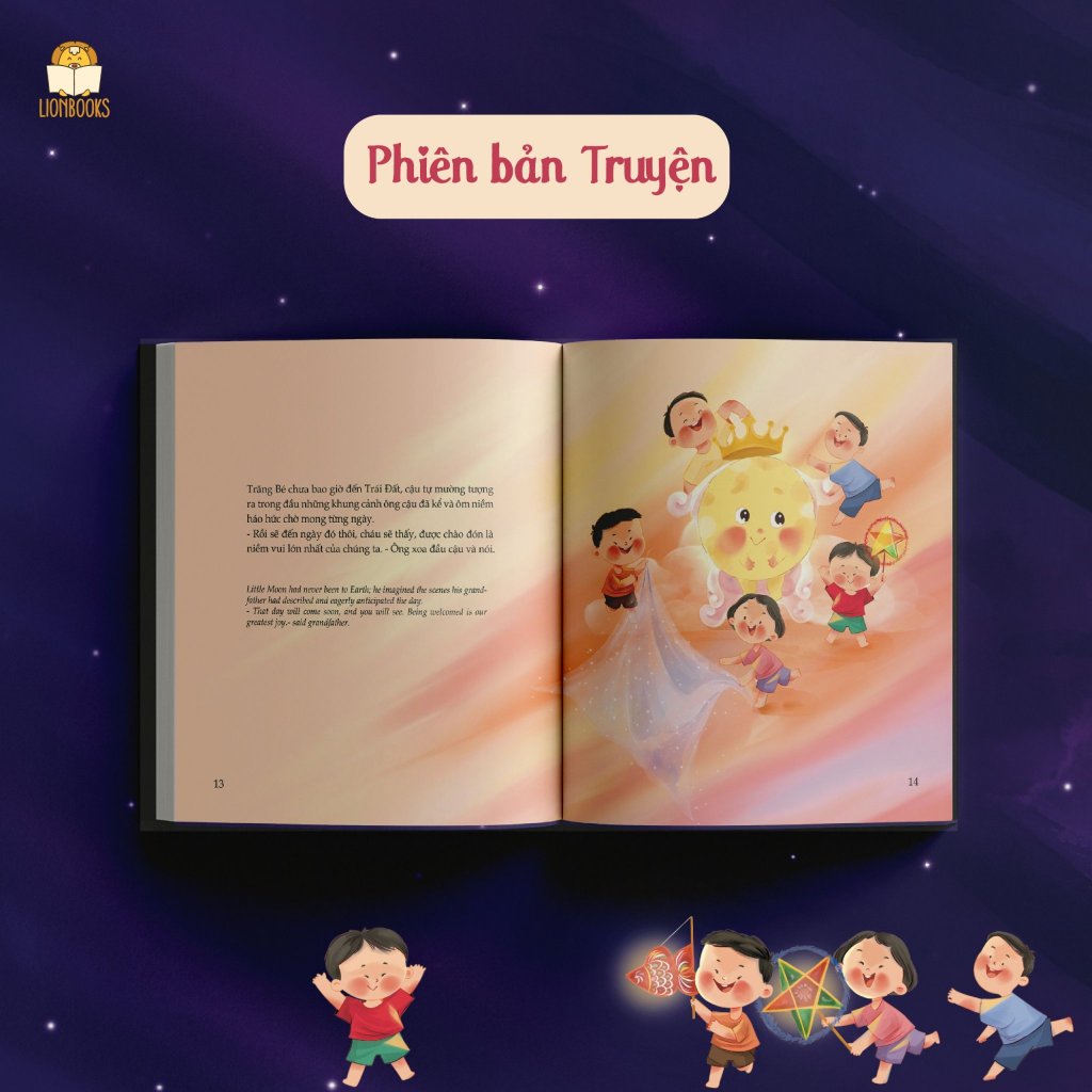 Sách - Boxset Trung Thu Chuyện mùa trăng - Ai chờ trăng tới? (Bìa cứng 1 cuốn truyện kèm 1 cuốn thơ) - Lionbooks