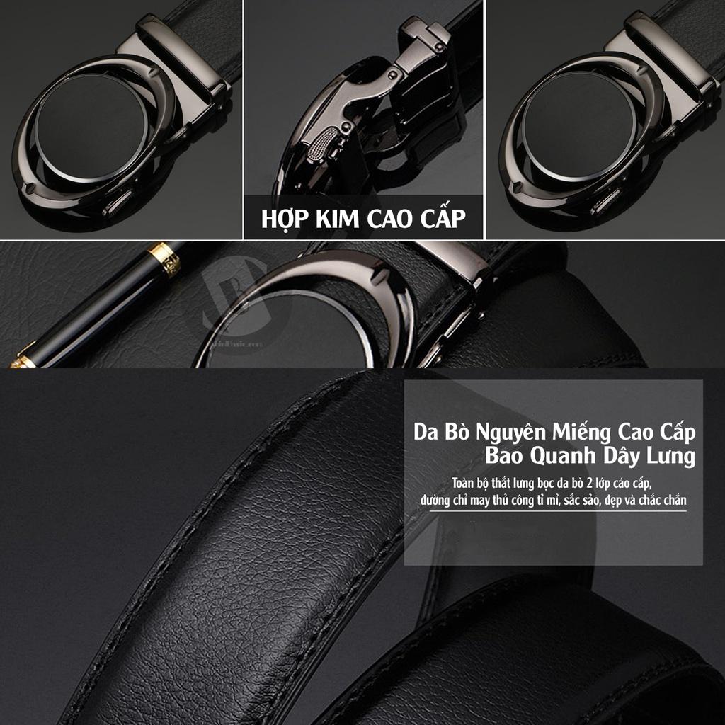 Dây Thắt Lưng, Nịt Nam Da Bò Cao Cấp - ShinBasic, Khoá Tự Động, Bảng Đẹp, Thời Trang Công Sở, Trẻ Trung