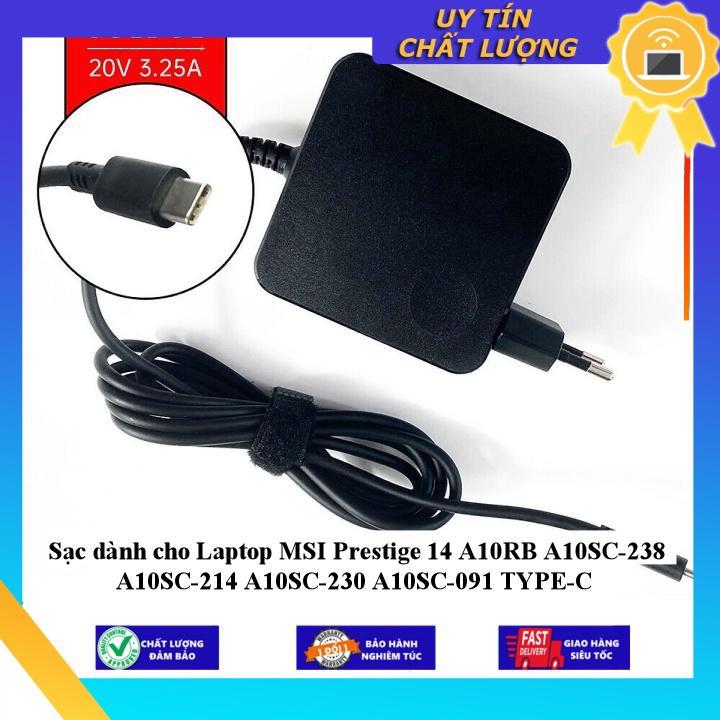 Sạc dùng cho Laptop MSI Prestige 14 A10RB A10SC-238 A10SC-214 A10SC-230 A10SC-091 TYPE-C - Hàng Nhập Khẩu New Seal
