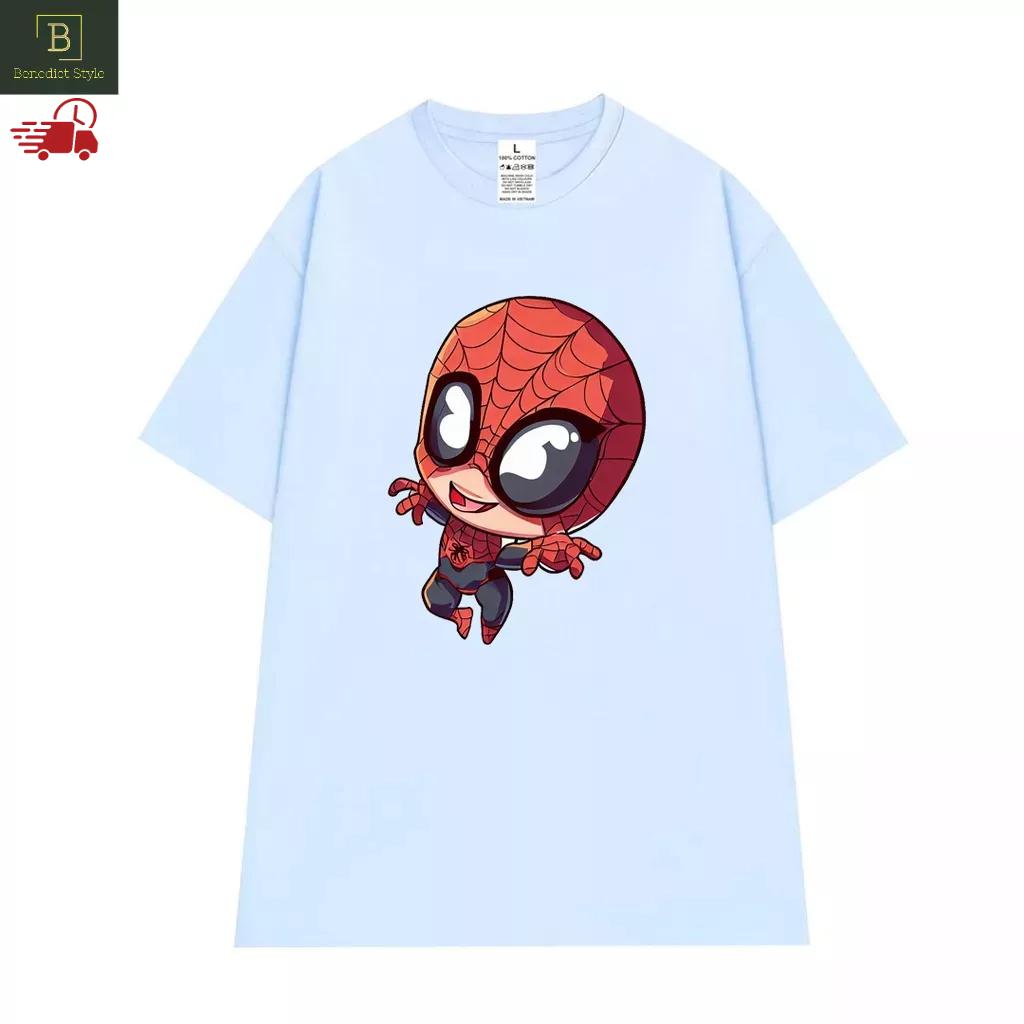 Áo thun tay lỡ unisex áo phông nam nữ oversize hình Spider man mini vui nhộn