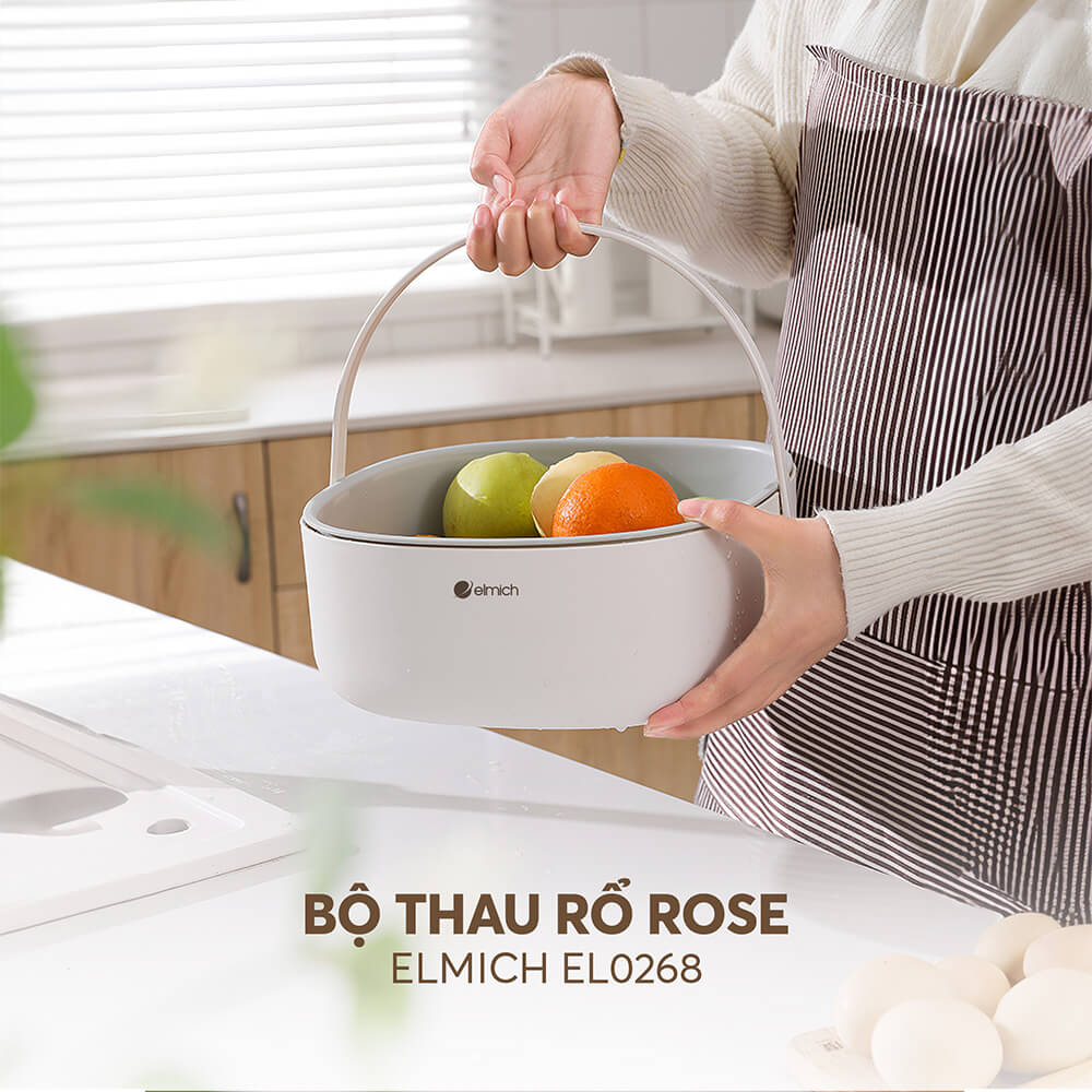 Bộ thau rổ có quai Rose Elmich 24,28cm EL0267,68 - Hàng chính hãng