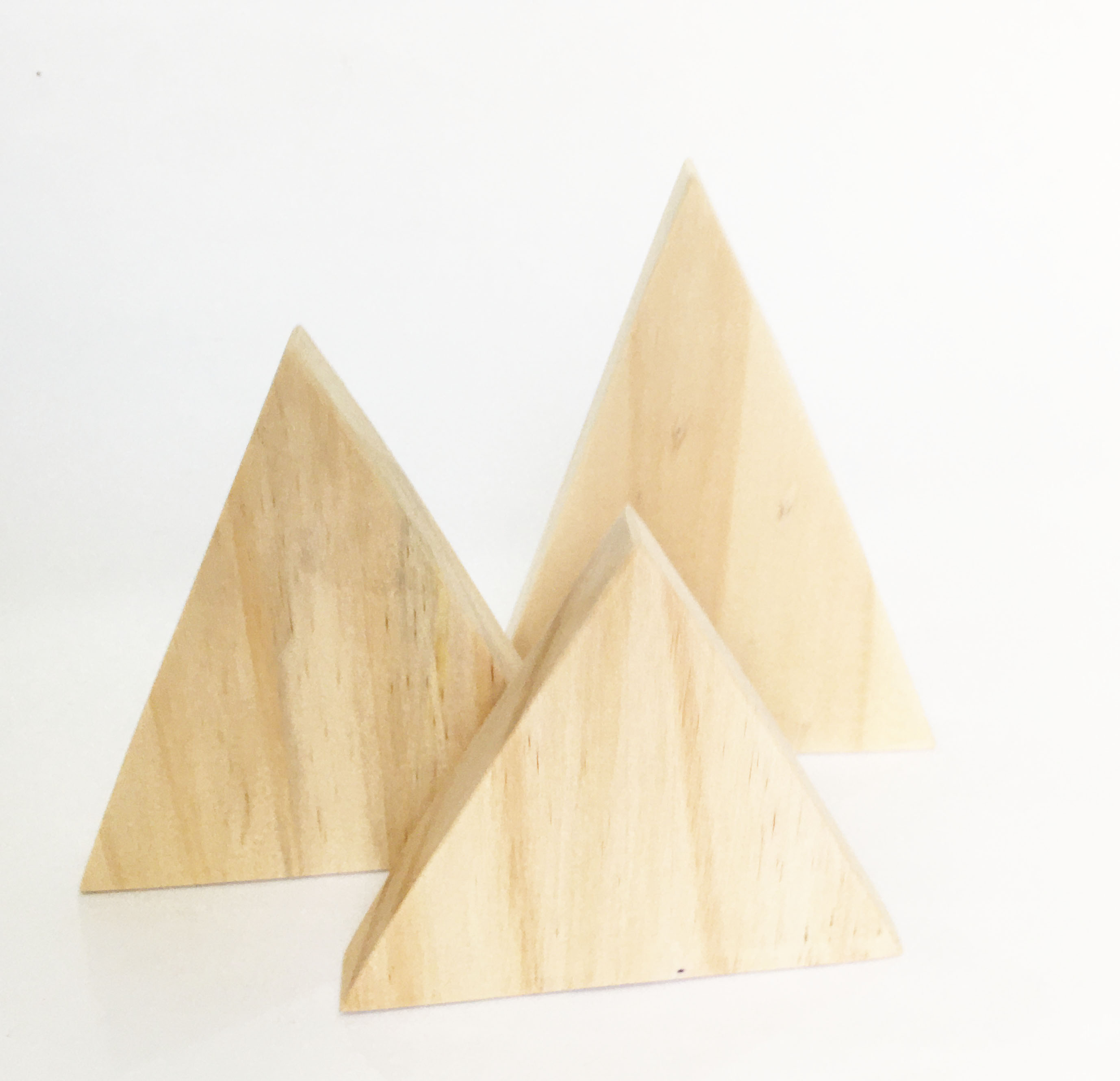 Combo 3 ngọn núi mini trang trí bằng gỗ thông trang trí handmade, vẽ, decor hoặc đồ chơi