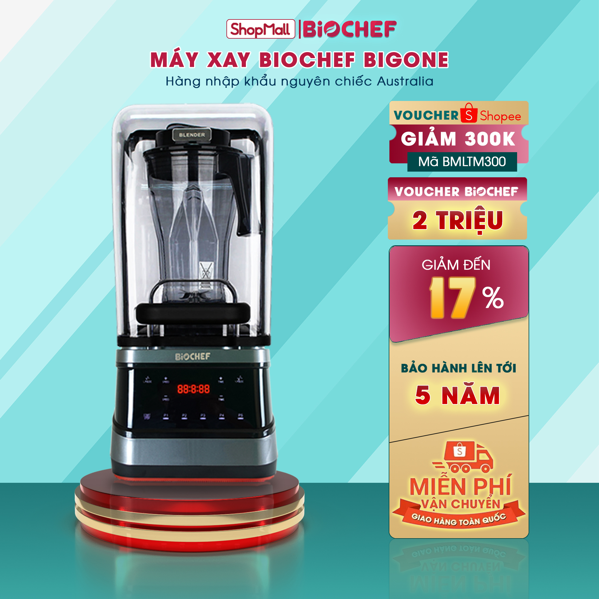 Máy xay sinh tố công nghiệp - BIOCHEF BIG 1 - Công suất 2500W - Hàng chính hãng