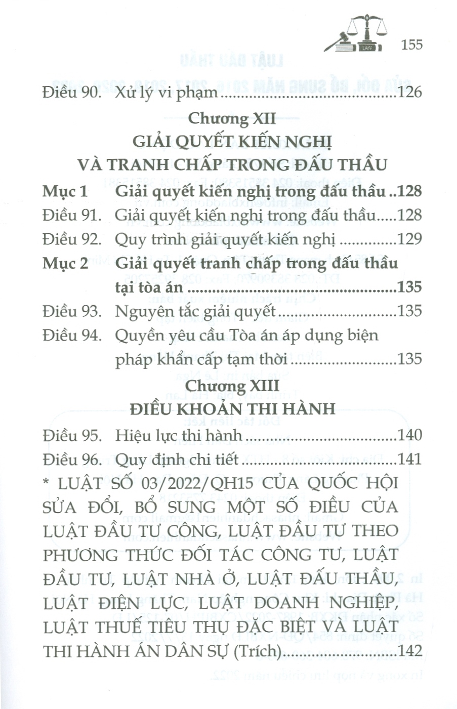 Luật Đấu Thầu (Sửa đổi, bổ sung năm 2016, 2017, 2019, 2020, 2022)