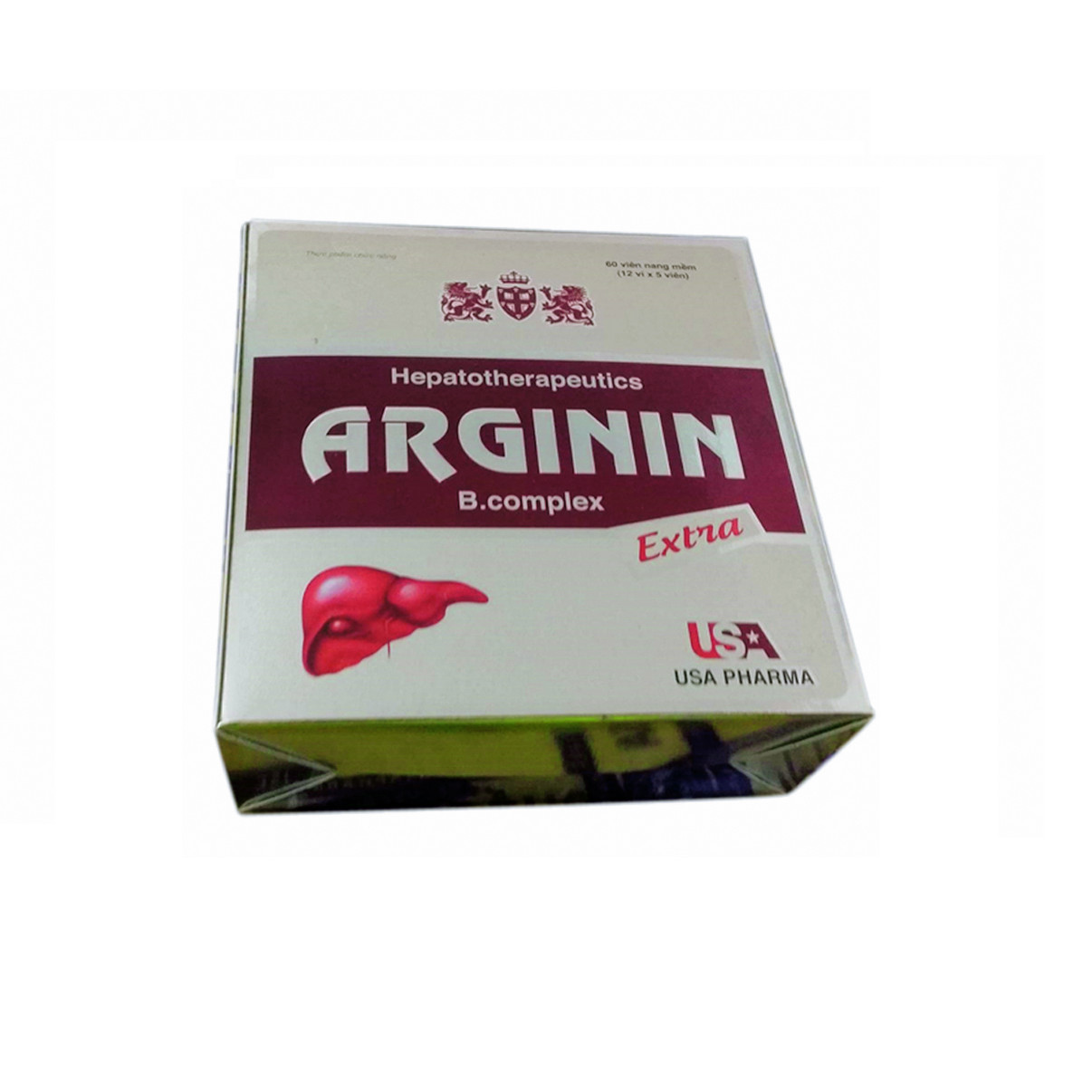 Viên Uống Bổ Gan Arginin Extra - Giải Độc Gian - Bảo Vệ Tế Bào Gan - Cà Gai Leo - Diệp Hạ Châu - Hộp 60 Viên