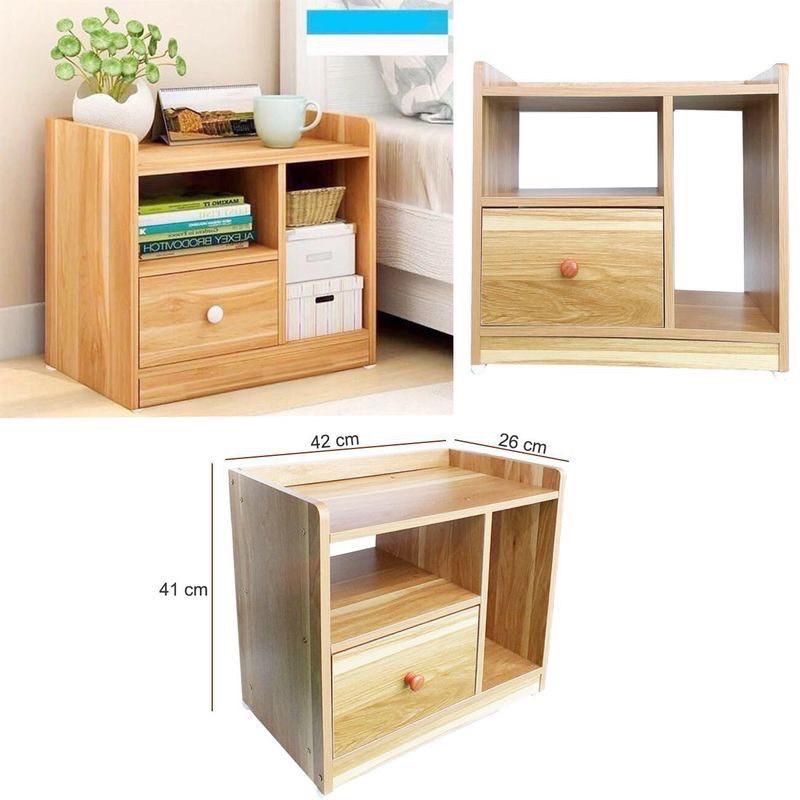 Tủ, Kệ Đầu Giường Vuông 1 Ngăn Kéo Màu Gỗ 40 x 26 x 40cm GD167