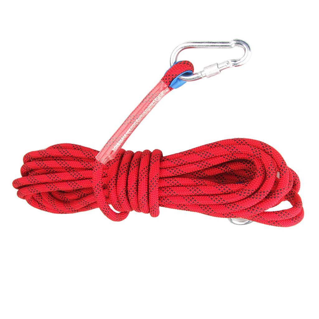 25KN 12mm Pro Rock Tree Climbing Auxiliary Rope Sling Safety Rapelling Cord Gear