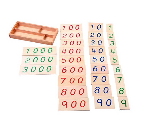 (Bản quốc tế) Hộp thẻ số 1-3000 to - Large Wooden Number Cards With Box 1-3000