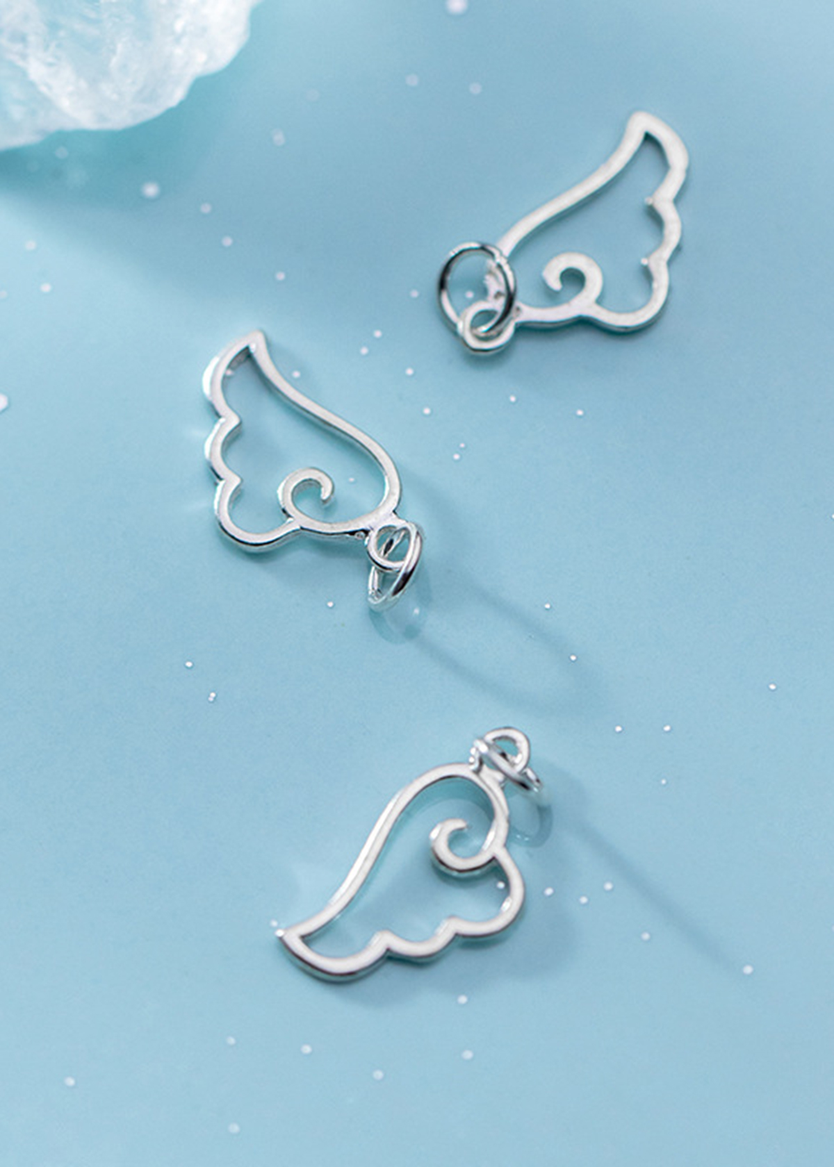 Combo 4 cái charm bạc cánh thiên thần treo - Ngọc Quý Gemstones