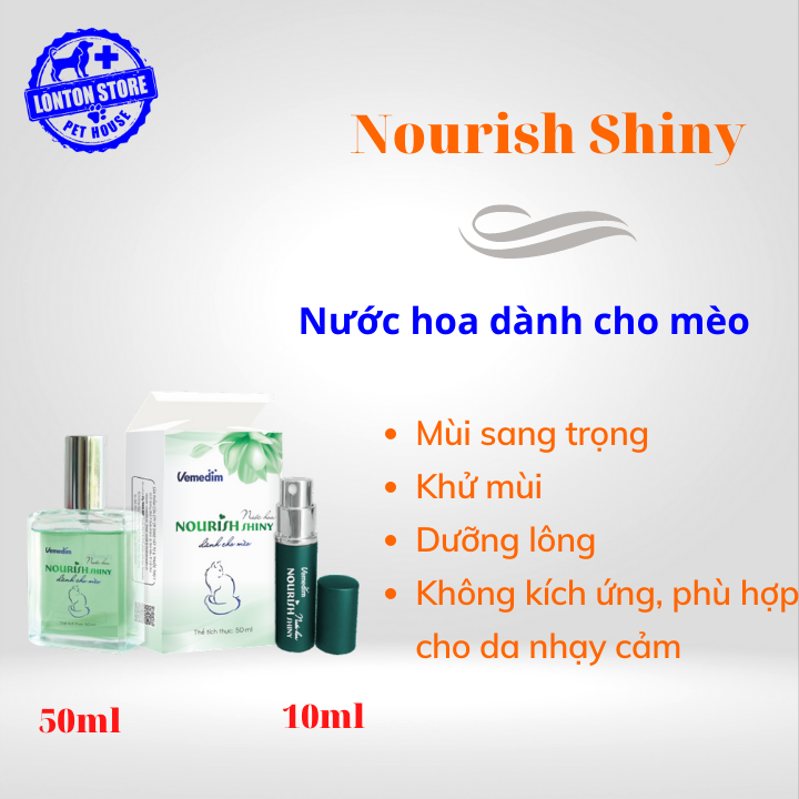 NOURISH SHINY - Nước hoa dành cho mèo,mùi thơm nhẹ nhàng, dưỡng lông, khử mùi.