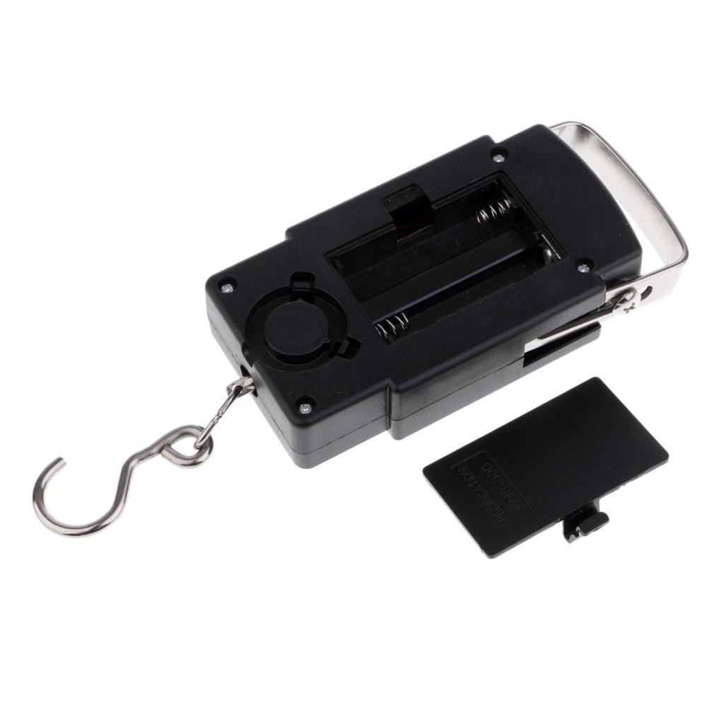 110lb/50kg LCD Display Electronic Balance Digital Fishing Luggage Weight Hanging Hook Scale, 2 AAA Batteries Included