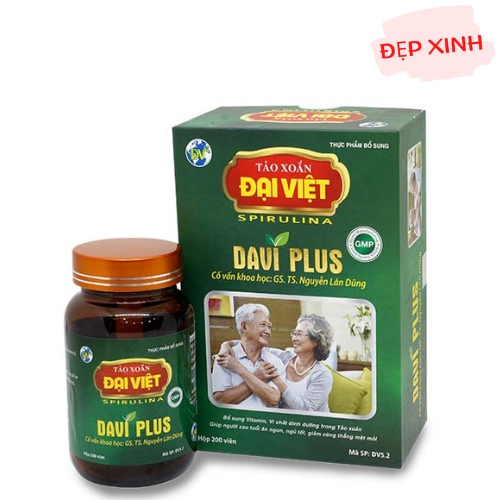 Combo 2 Hộp Tảo Xoắn Đại Việt Davi Plus – Hỗ trợ ăn ngon, ngủ tốt, giảm căng thẳng mệt mỏi