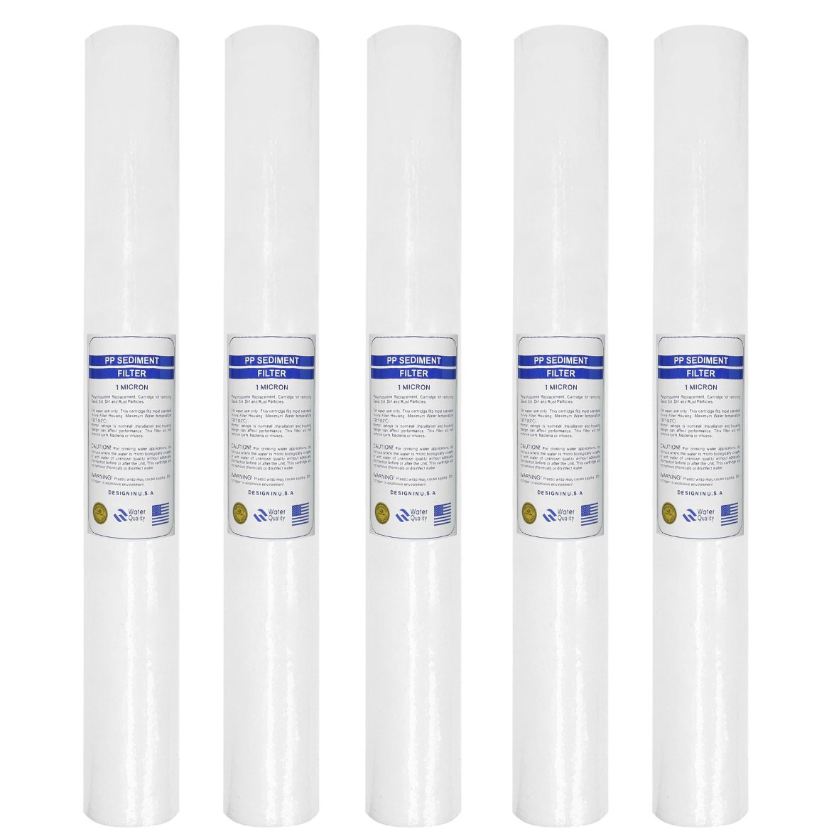 Bộ 5 lõi lọc nước PP | số 1- 1micron dùng cho bộ lọc thô, máy lọc nước R.O 50L/h