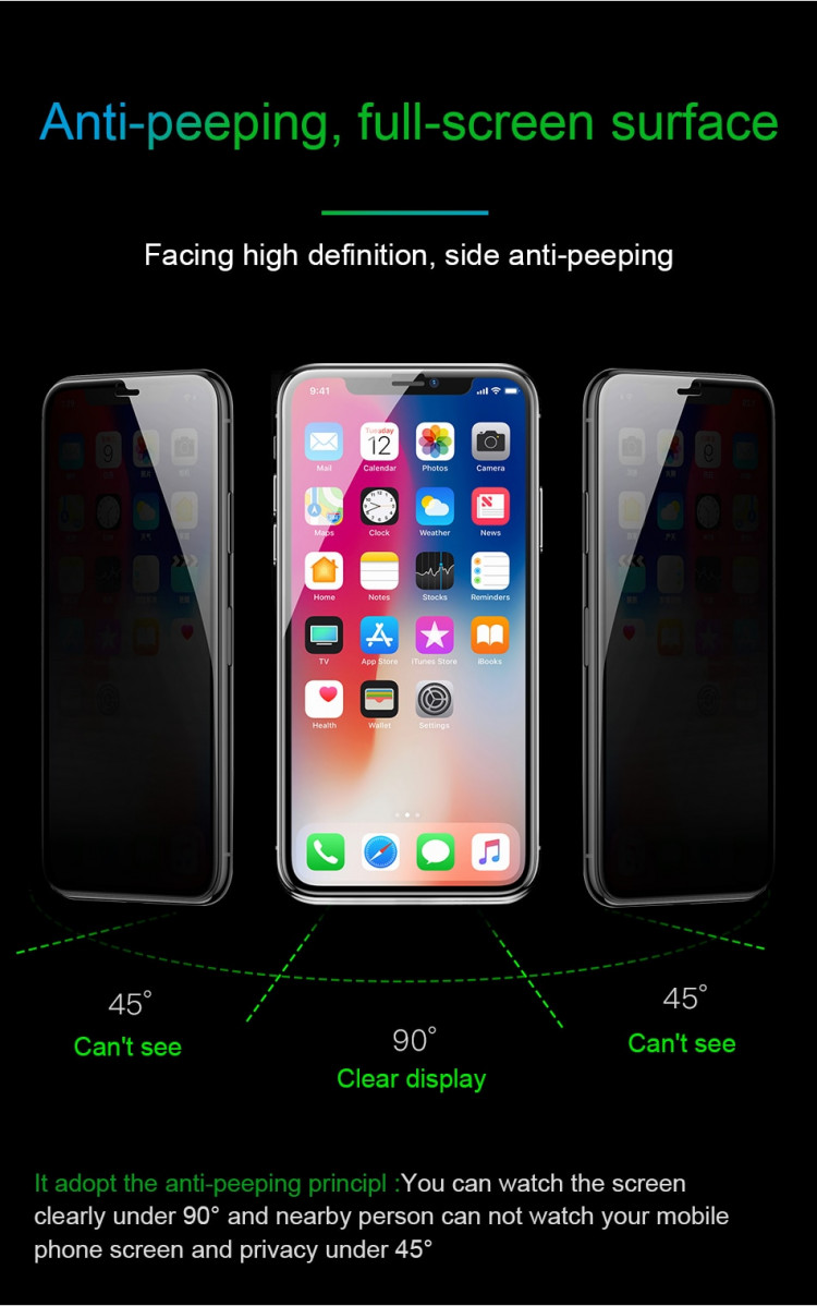 Miếng dán kính cường lực 3D chống nhìn trộm cho iPhone 12 / iPhone 12 Pro hiệu ANANK - Hàng chính hãng