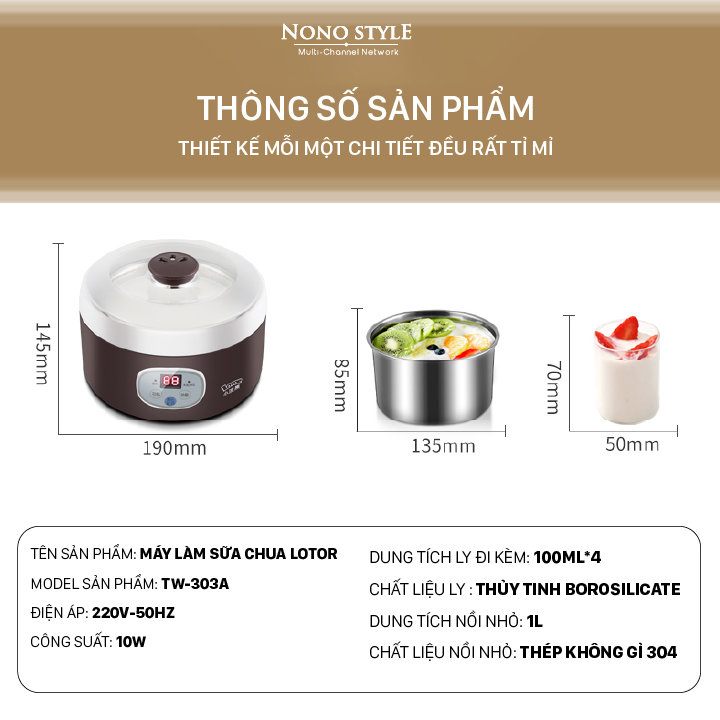 Máy Làm Sữa Chua LOTOR TW-303A - Hàng Chính Hãng