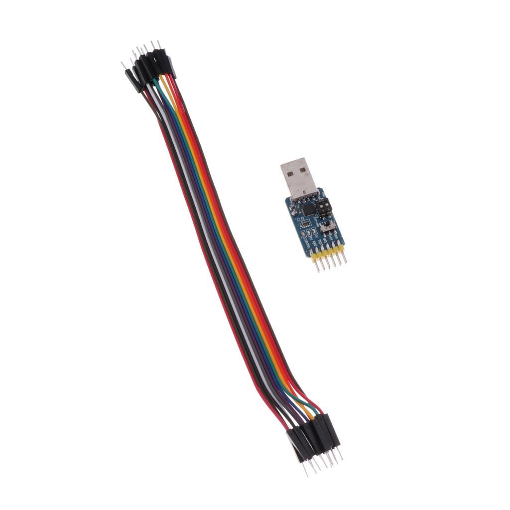 3.3V 5.5V Multi-function 6 In 1 Usb to Serial Port Adapter Module+1x Cable