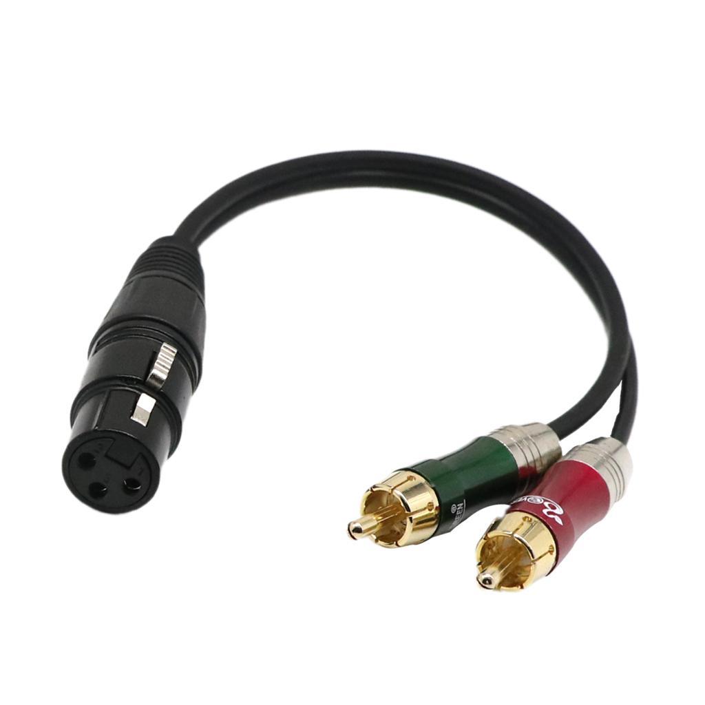 2 Pieces XLR Female to 2 RCA Male ,XLR Adapter Plug to 2 x Phono RCA Plug Adapter Cable Lead 30cm Splitter Patch Y Cable, Microphone Cable