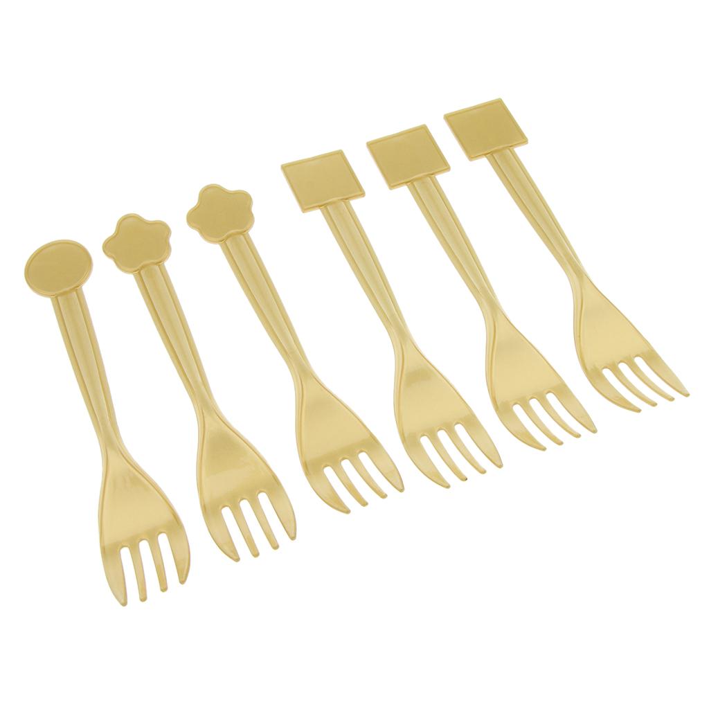 4x6pcs Disposable Plastic Cutlery Fork Kid Party Tableware Baby Shower Decor