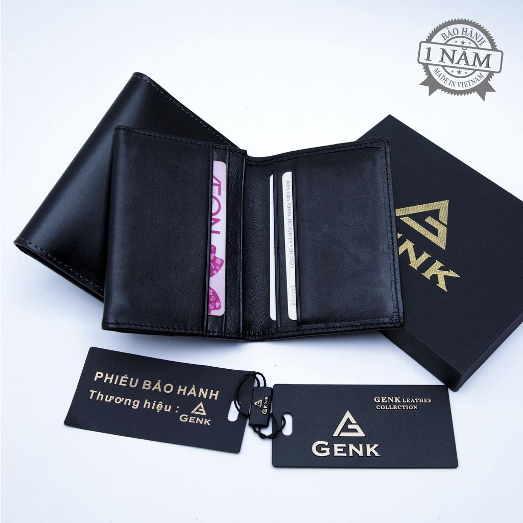 Ví mini đựng thẻ card holder da thật cao cấp nappa nam nữ Genk - GBS01