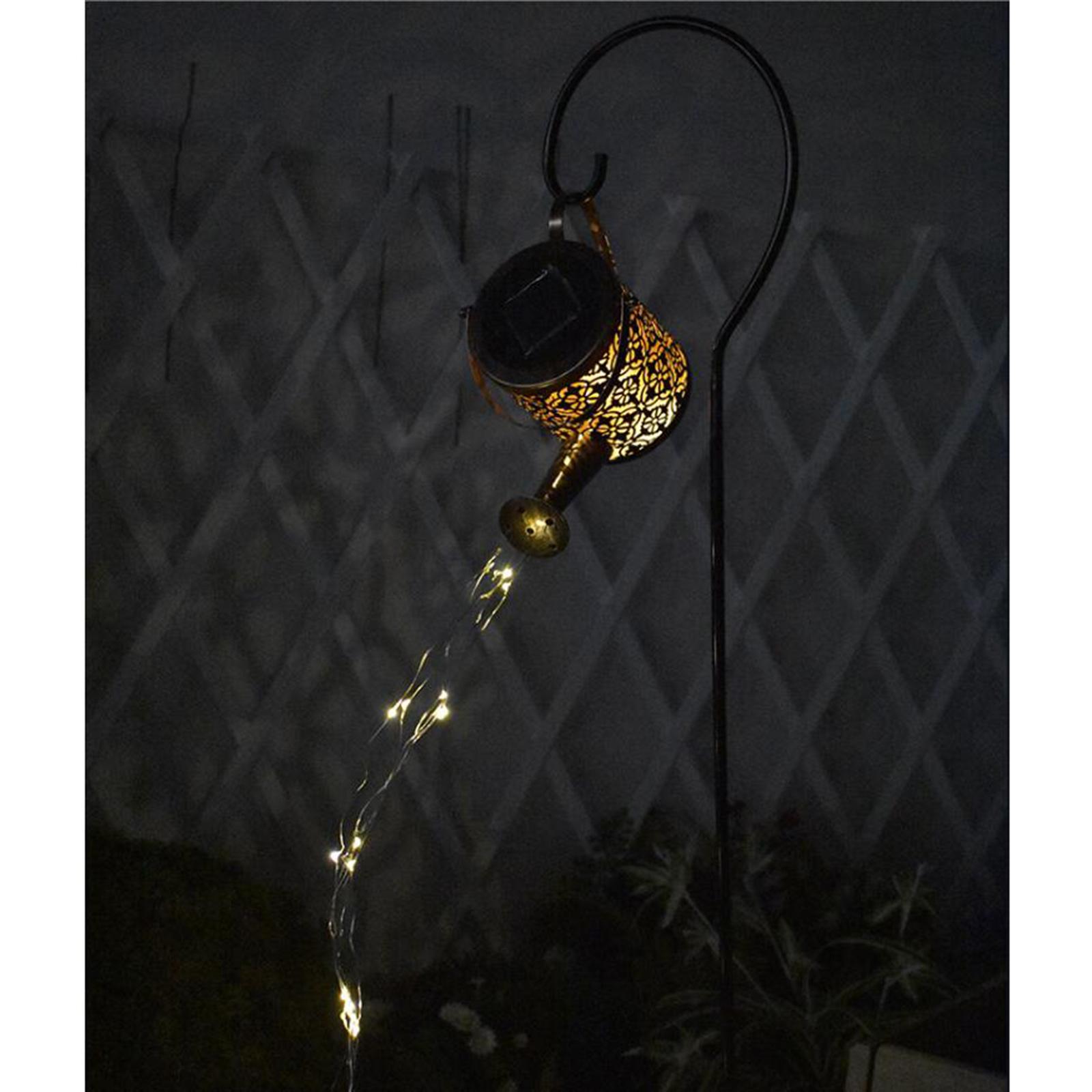 LED Watering Can Stake Solar Garden Light Outdoor Path Lighting Christmas