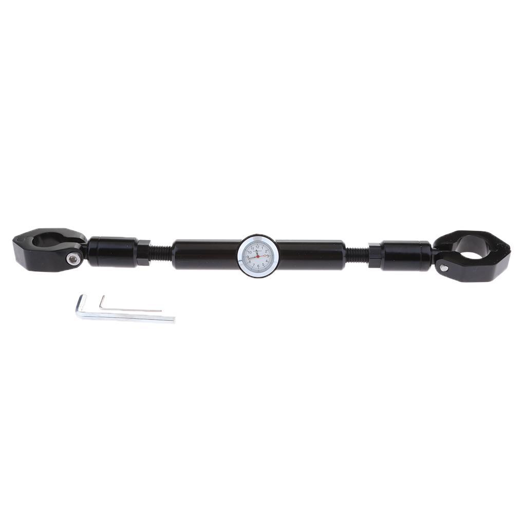 Motorcycle 22mm 7/8" Handlebar Balance Cross Bar Steering Lever with Clock