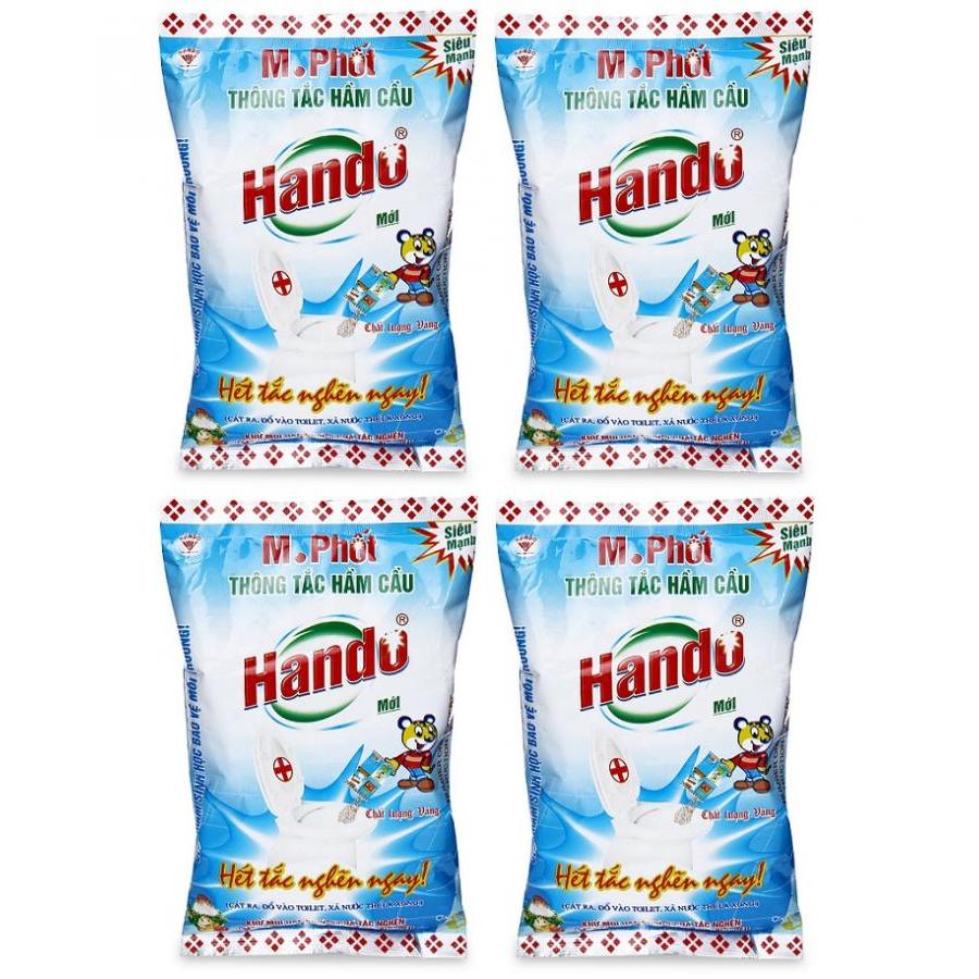 Bộ 4 gói bột thông tắc hầm cầu M. phốt 300g Hando