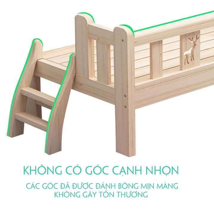 Giường trẻ em, giường gỗ cho bé 0-15 tuổi dài 168cm rộng 88cm chất liệu gỗ thông, giường ngủ cho bé