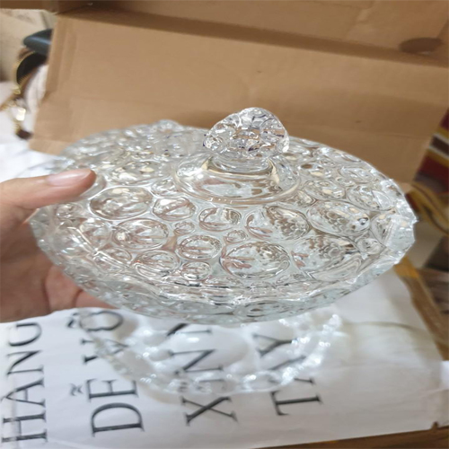 Thố đựng mứt thuỷ tinh chất liệu thuỷ tinh cao cấp, an toàn, tiện lợi, sang trọng