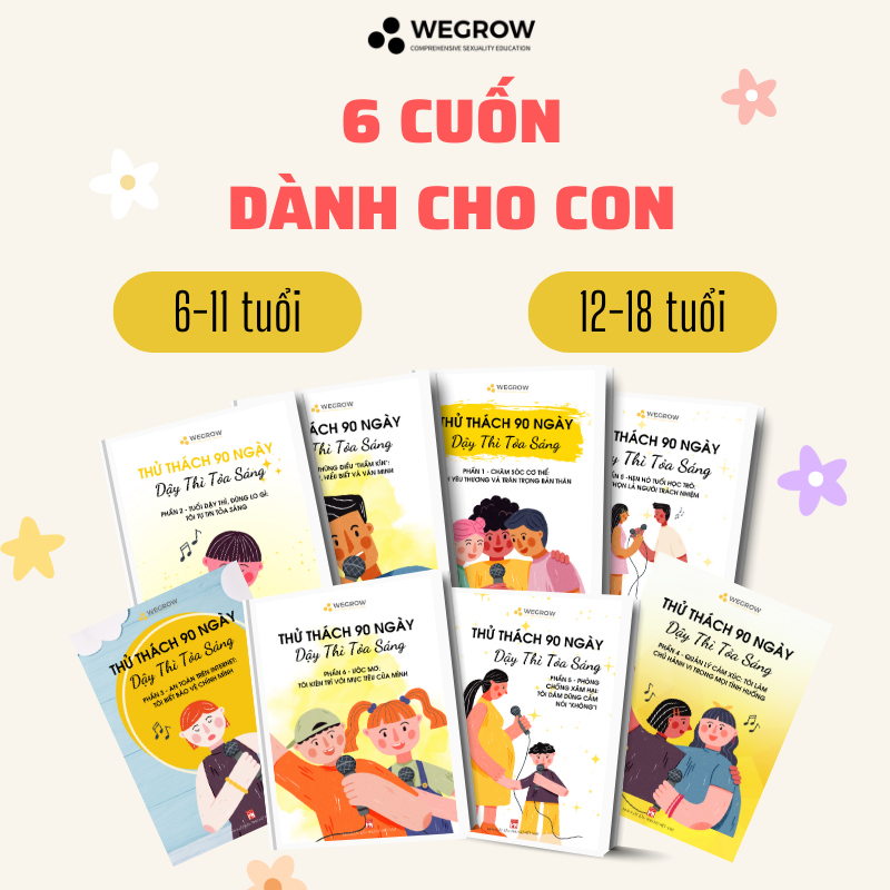 Sách &quot;90 ngày dậy thì tỏa sáng&quot; WeGrow PHẦN 4 - Quản lý cảm xúc: Tôi làm chủ hành vi trong mọi tình huống | Sách giáo dục giới tính toàn diện đầu tiên tại Việt Nam, phù hợp với trẻ 6-18 tuổi