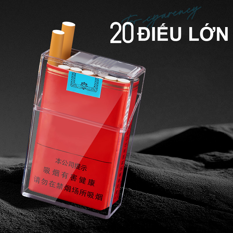 Hộp Đựng Thuốc 20 Điếu Lớn Ngắn Trong Suốt