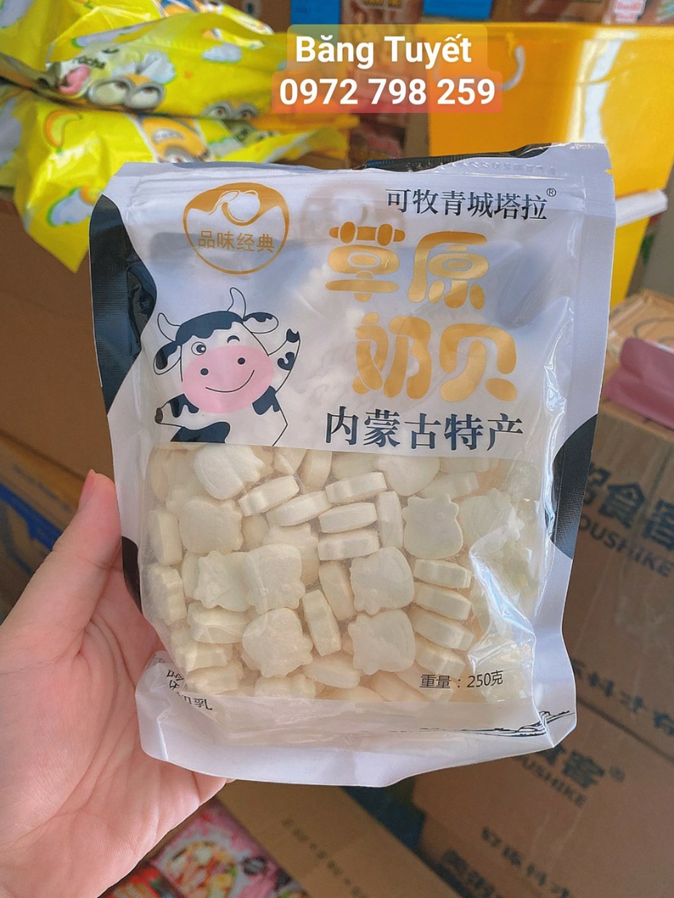 KẸO SỮA BÒ NON VIÊN NÉN 250G BỊCH 100 VIÊN