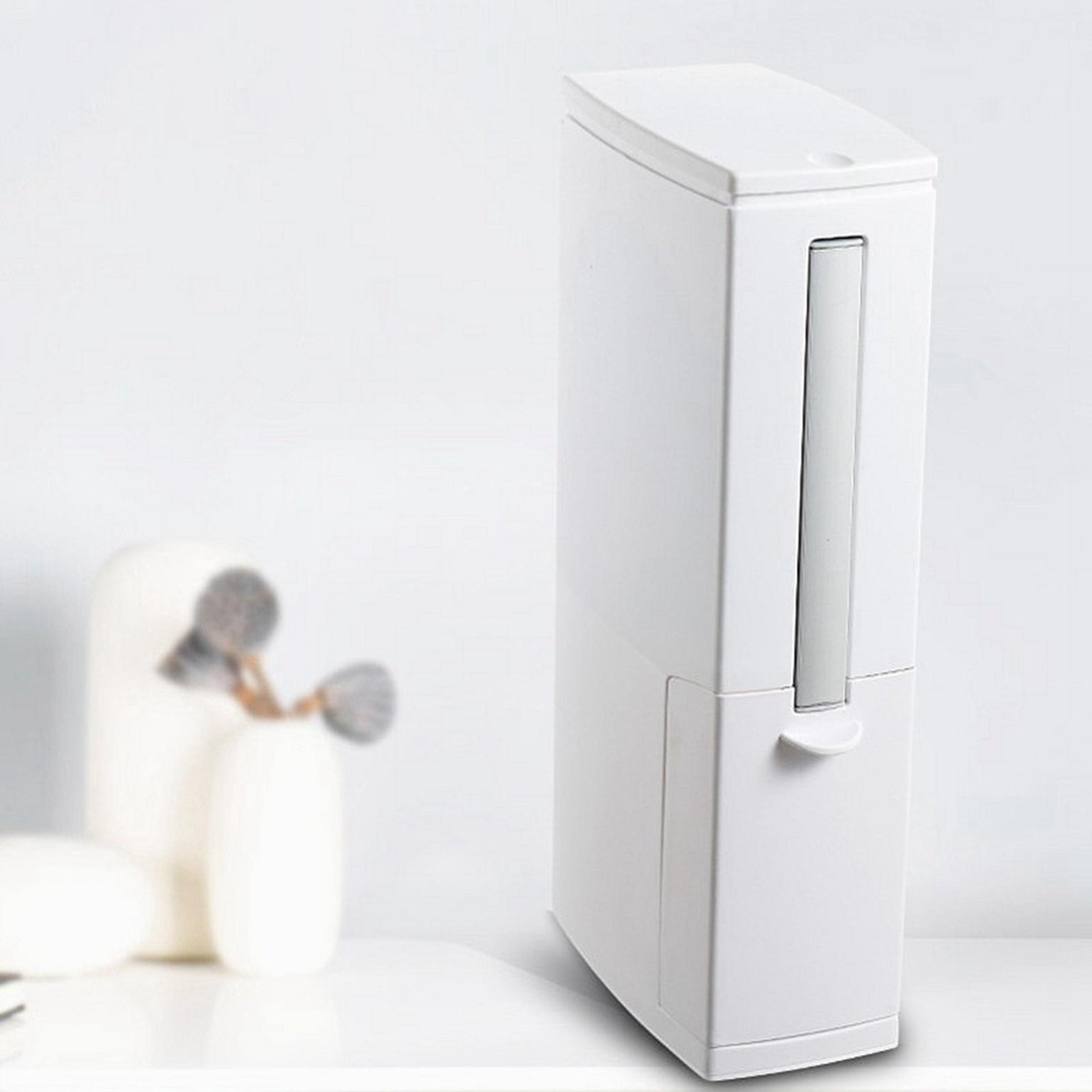 WC Narrow Trash  Set Waste  Bathroom White