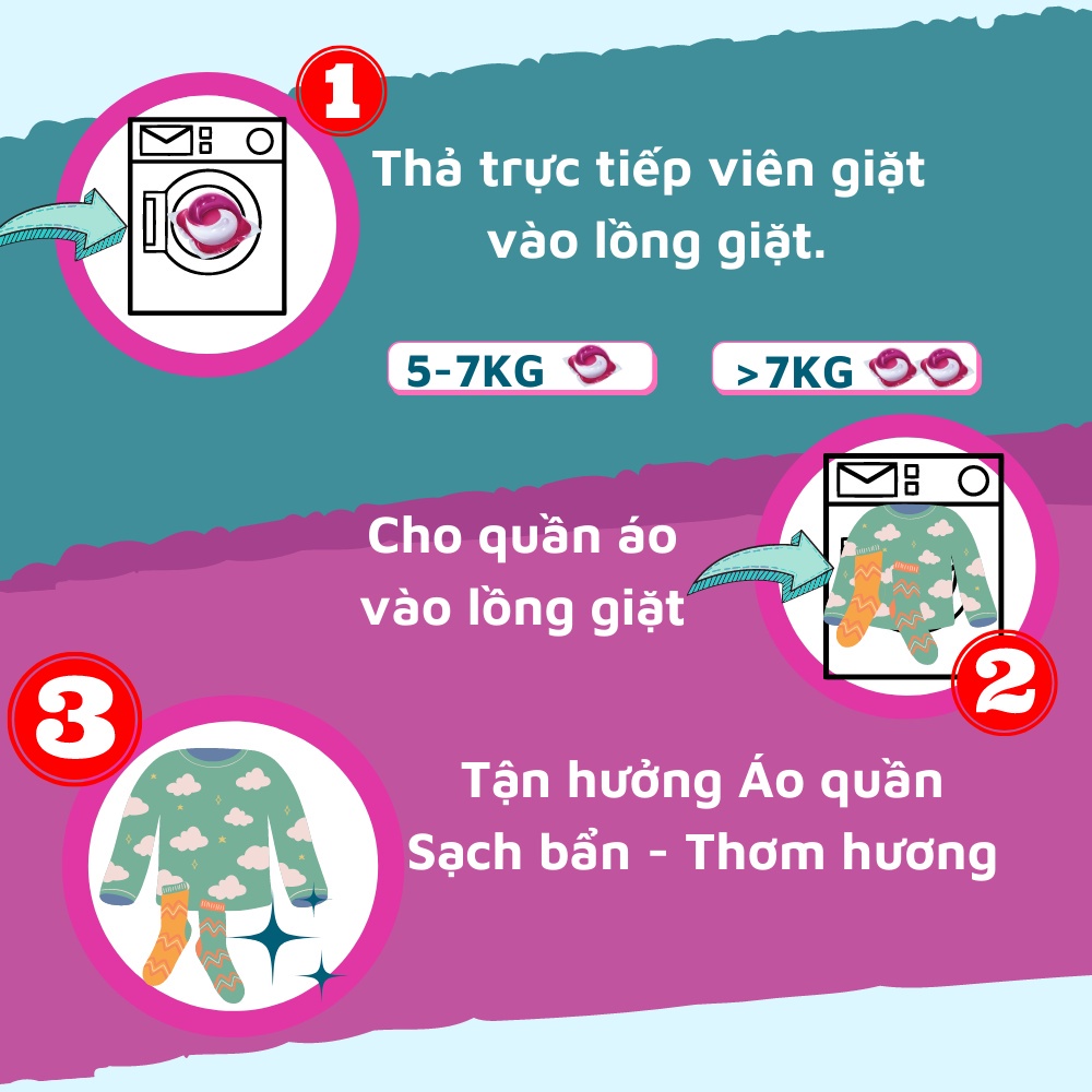 Viên giặt xả Bold GelBall 4D P&amp;G hương hoa tươi mát túi refill 55 viên