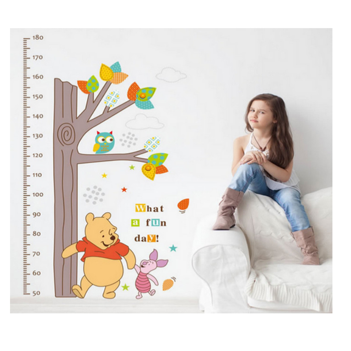 Decal Dán Tường Thước Đo Gấu Pooh TD11