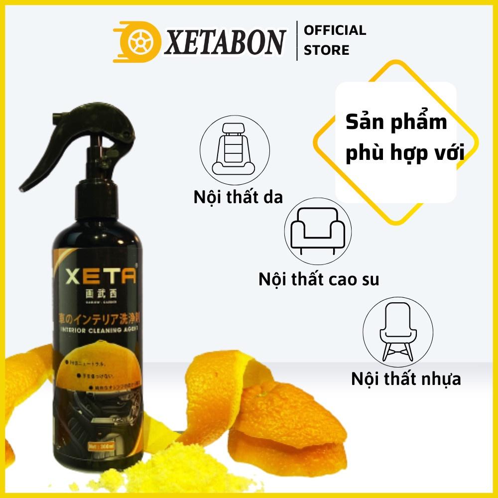 Vệ Sinh Ghế Da - Vệ Sinh Nội Thất Ô tô, Taplo, Dung Dịch Làm Sạch Xe Hơi - Xịt tẩy nội thất XETA,chiết xuất từ vỏ cam