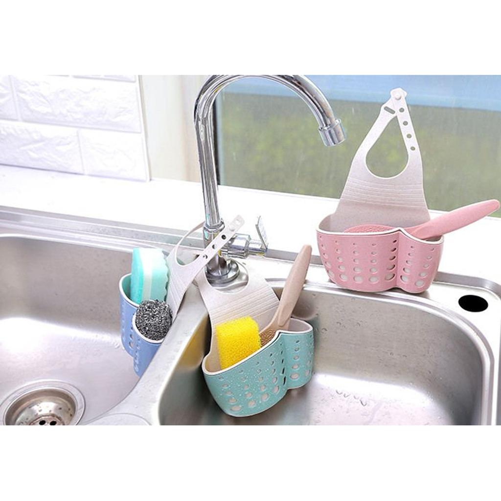 Kitchen Hanging Drain Bag Basket Bath Storage Gadget Tools Sink Holder green