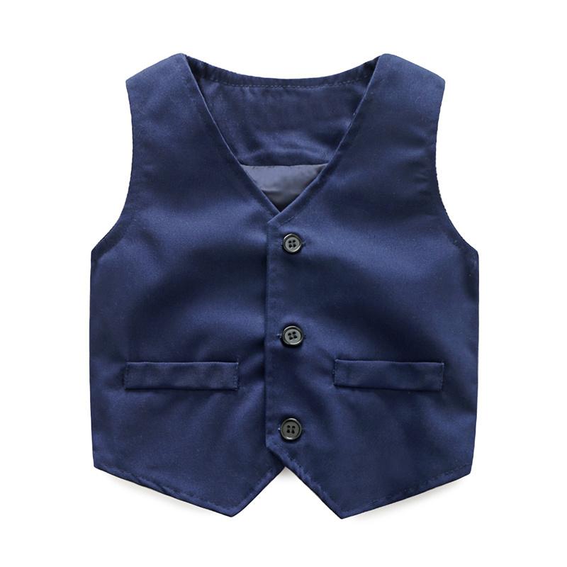 Năm 2017 Thời Trang Cho Bé Trai 3 Món Áo Vest + Tặng Rompers + Quần Tiệc Trang Trọng Quần Áo Bộ Trẻ Sơ Sinh Bộ Quần Áo Bé Trai quý Ông Lịch Lãm Phù Hợp Với Hàng Miễn Phí