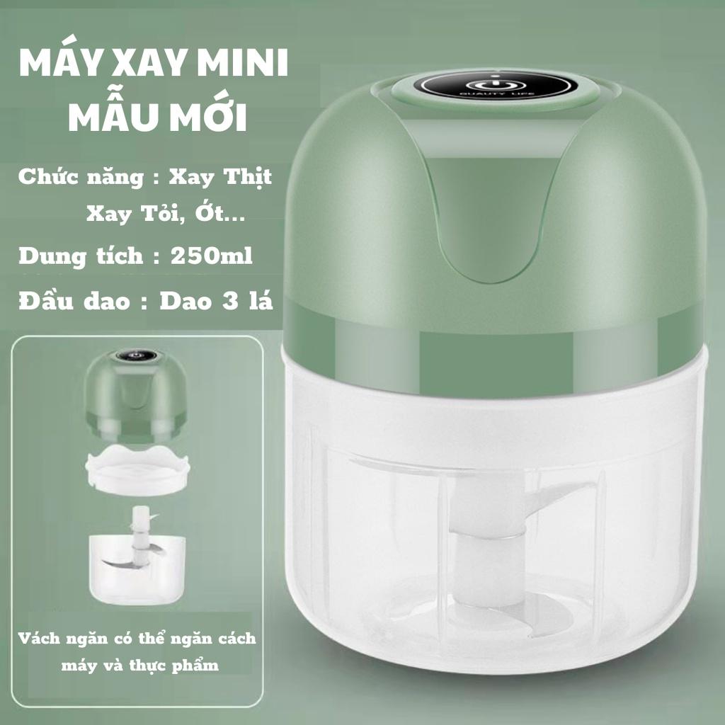 Máy Xay Tỏi Ớt Cầm Tay Mini Xay Củ Quả Đồ Ăn Dặm Sạc USB Siêu Tiện Lợi Mẫu Mới