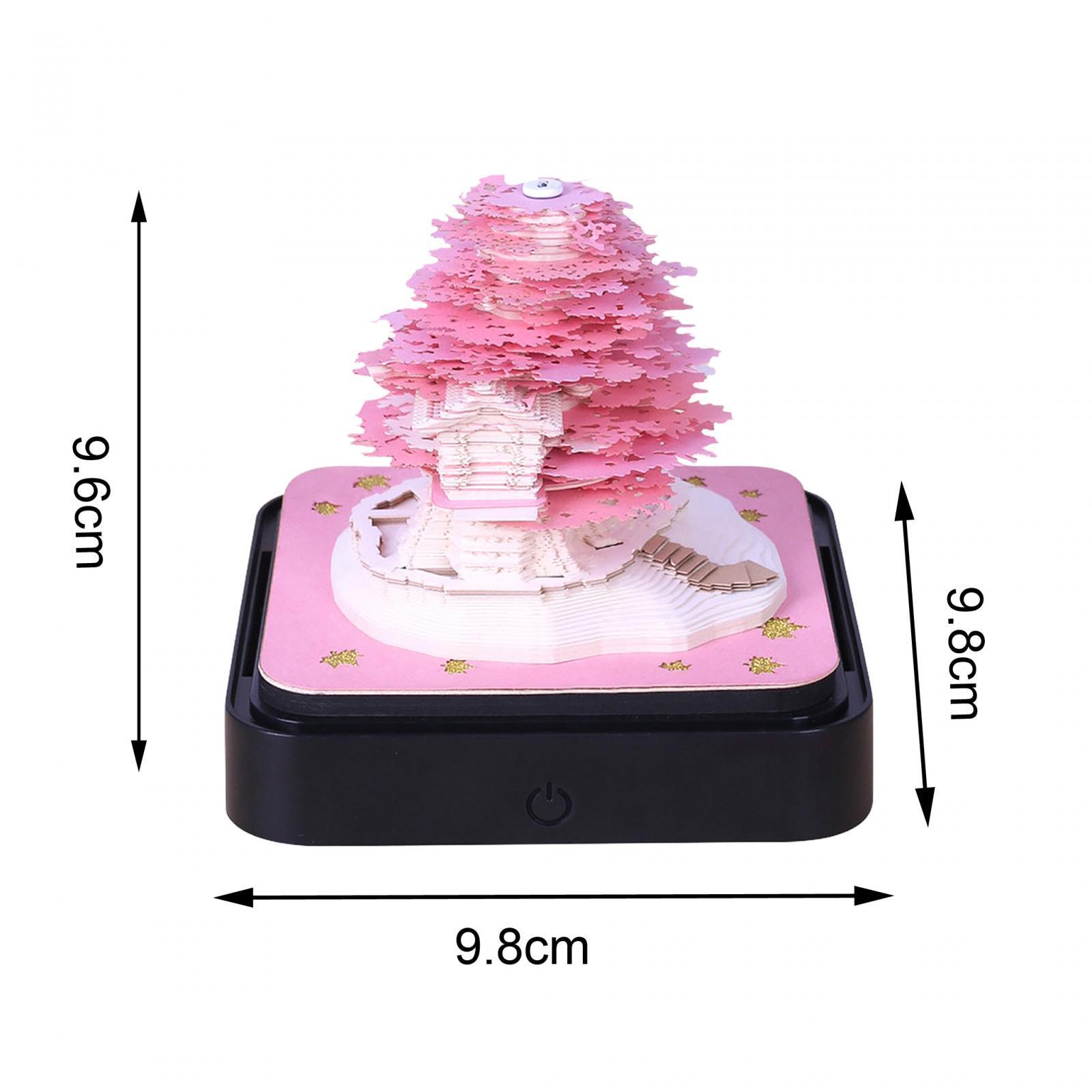 Memo Pad DIY Paper Carving Art Craft 3D Memo Pad with Light