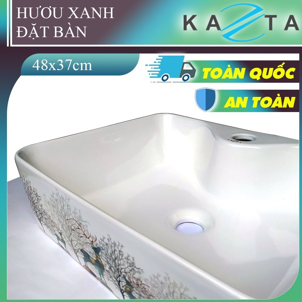 Lavabo Đặt Bàn Chữ Nhật Hươu Xanh KAZTA KZ-CL5442