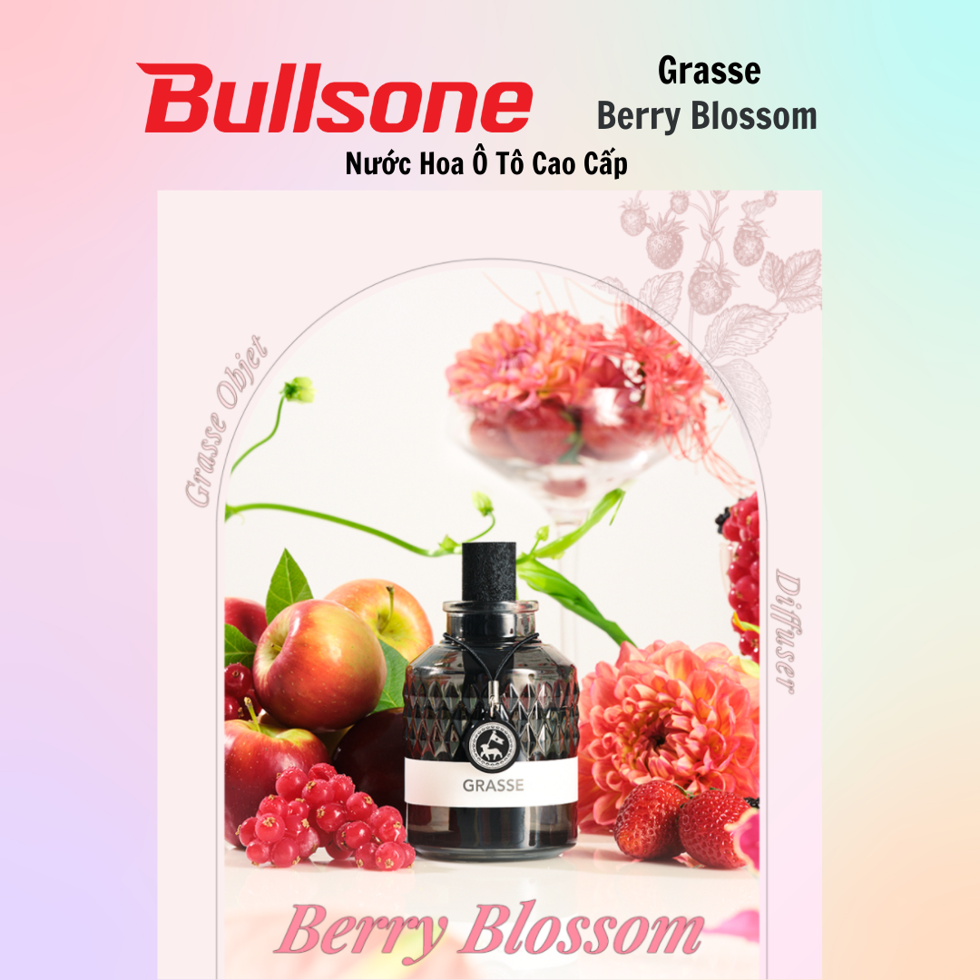 Nước Hoa Ô Tô Cao Cấp Bullsone Grasse Objet English Verbena/White Musk/Berry Blossom (100ml) - Hàng Chính Hãng - Nhiều Hương Lựa Chọn