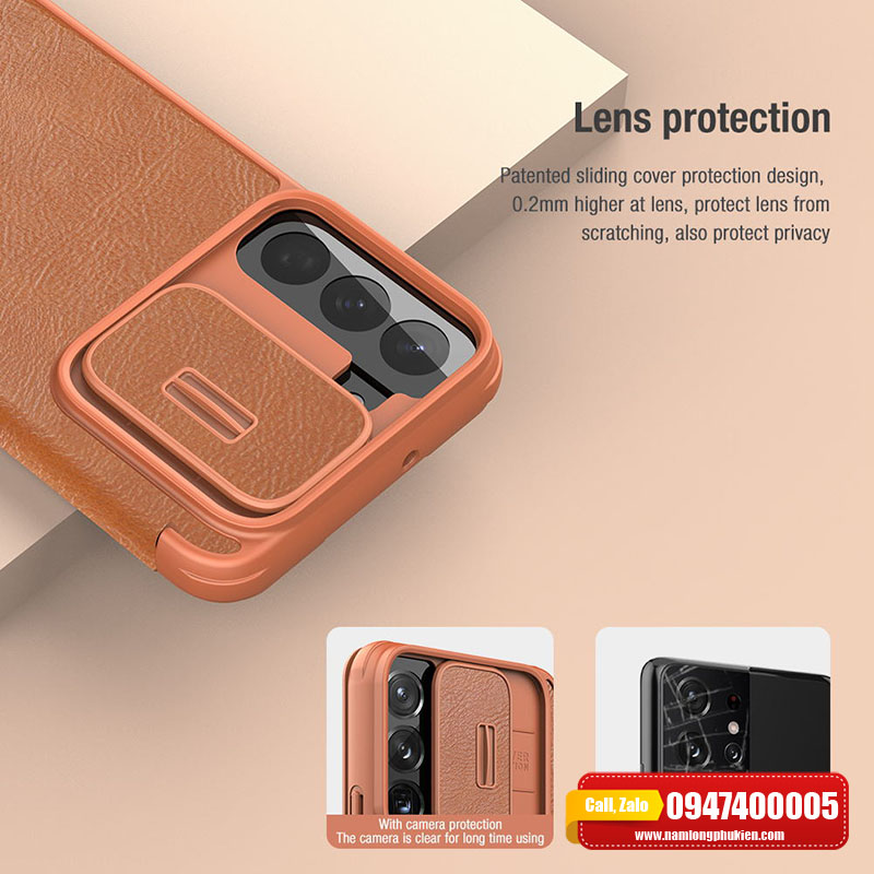 Bao da Nillkin Qin dành cho Galaxy S22 Plus - Hàng chính hãng