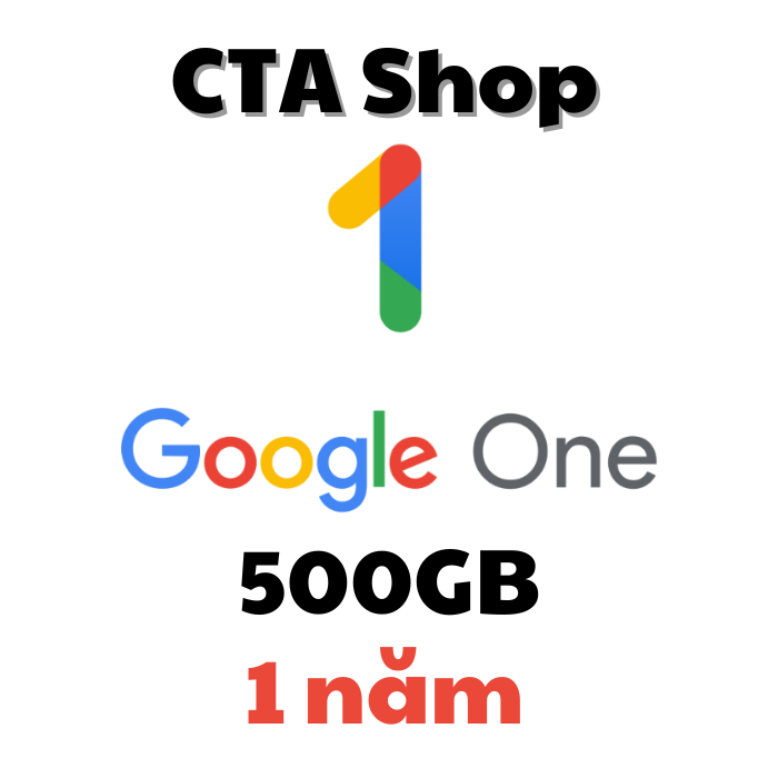 500GB Google One (Google Drive, Google Photos, Gmail)